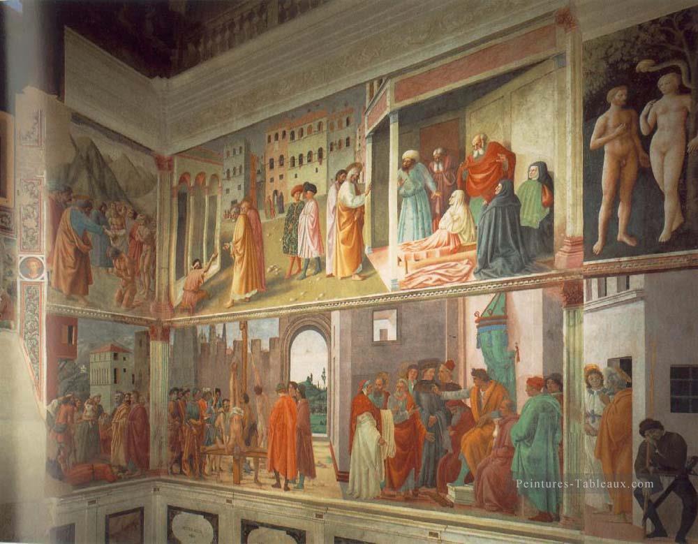 Fresques à la Cappella Brancacci vue à droite Christianisme Quattrocento Renaissance Masaccio Peintures à l'huile
